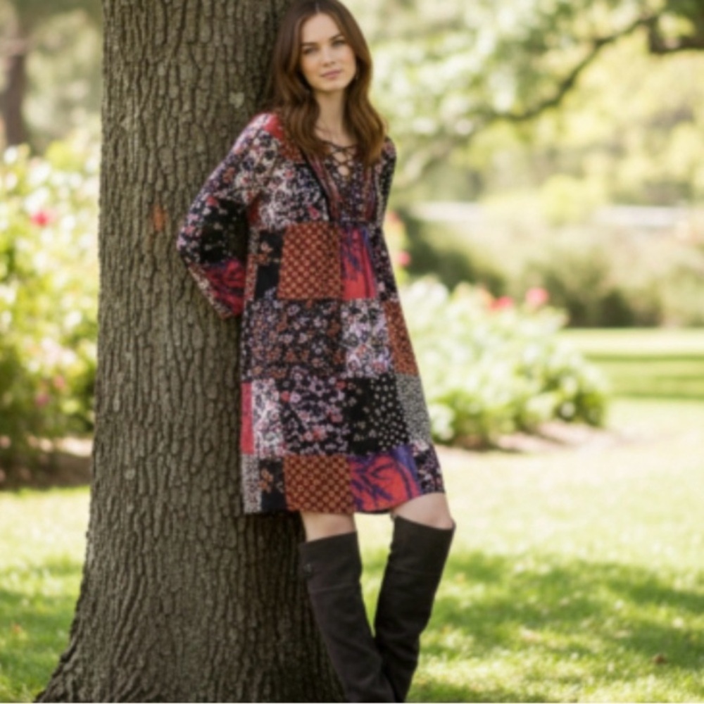 Anthropologie Arcata Patchwork Peasant Dress by One September - Picture 1 of 13